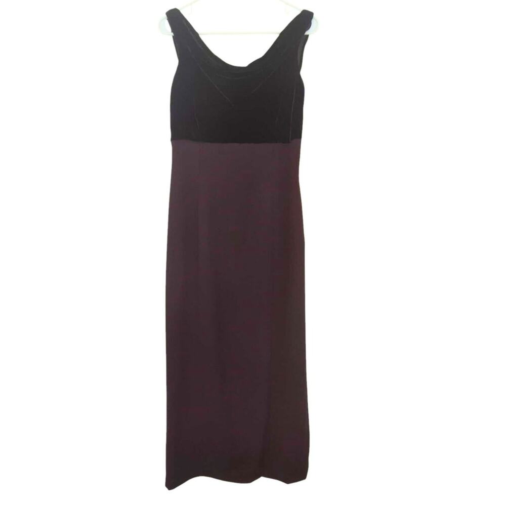 VNTG Maxi Dress Med Velvet Brown Y2K Regency Whimsigoth Bridgerton HOCO Babydoll